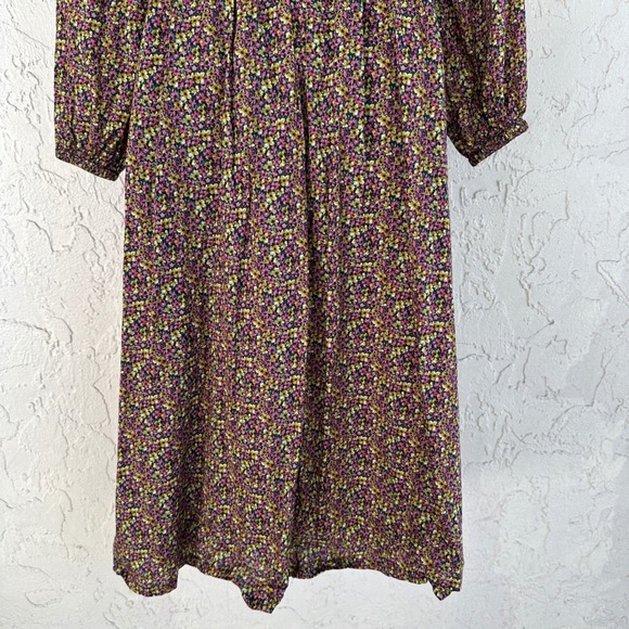 J.Crew Liberty Smocked Floral Midi Dress Cottagecore Boho Busy Lizzy Women Small - Picture 9 of 10